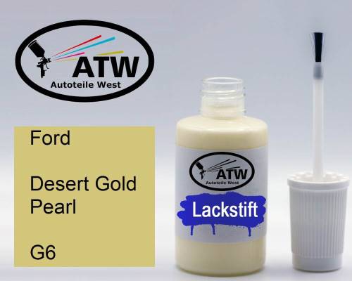 Ford, Desert Gold Pearl, G6: 20ml Lackstift, von ATW Autoteile West.